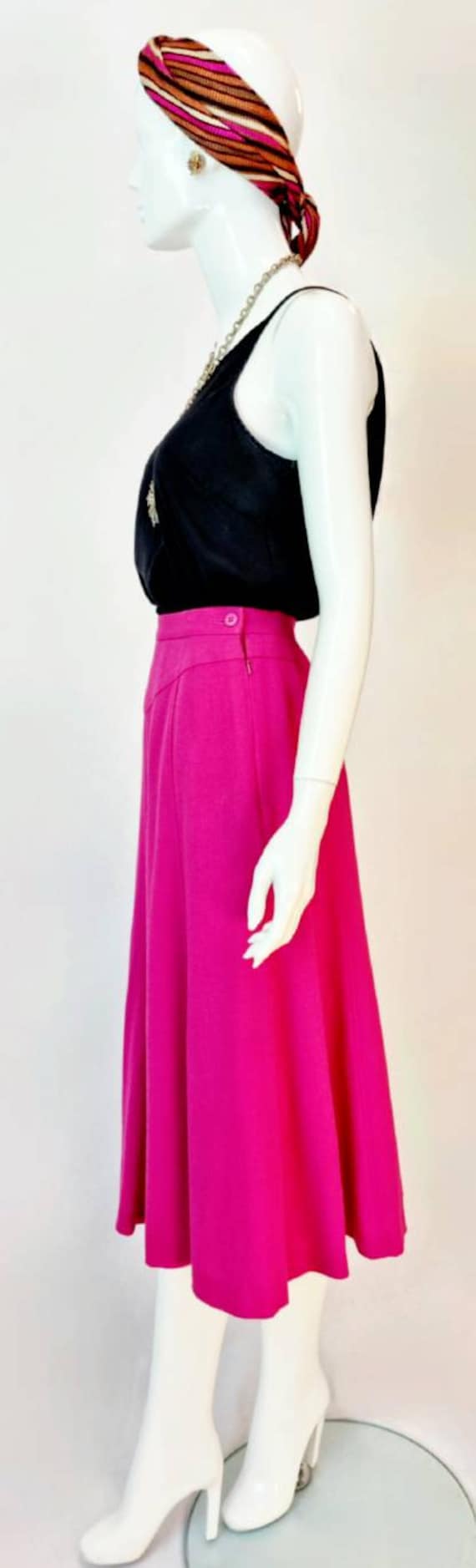 Vtg 70s does 40s Jaeger London Fuscia Pink Fine Wo