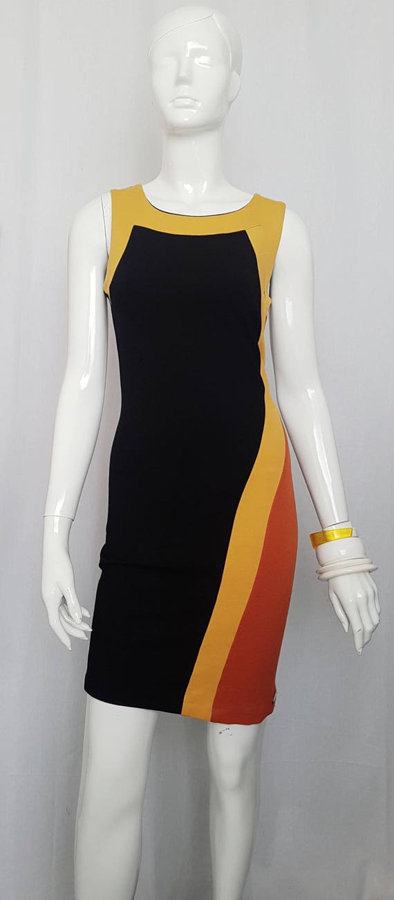 Vintage 90's RINASCIMENTO ITALY Body-con Colour Block Panelled Form Fitting  Sleeveless Short Dress Body - Etsy