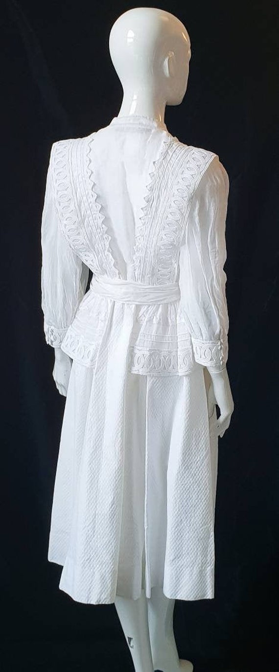 Vtg 70s PRUE ACTON White Finest Swiss Cotton, Orga