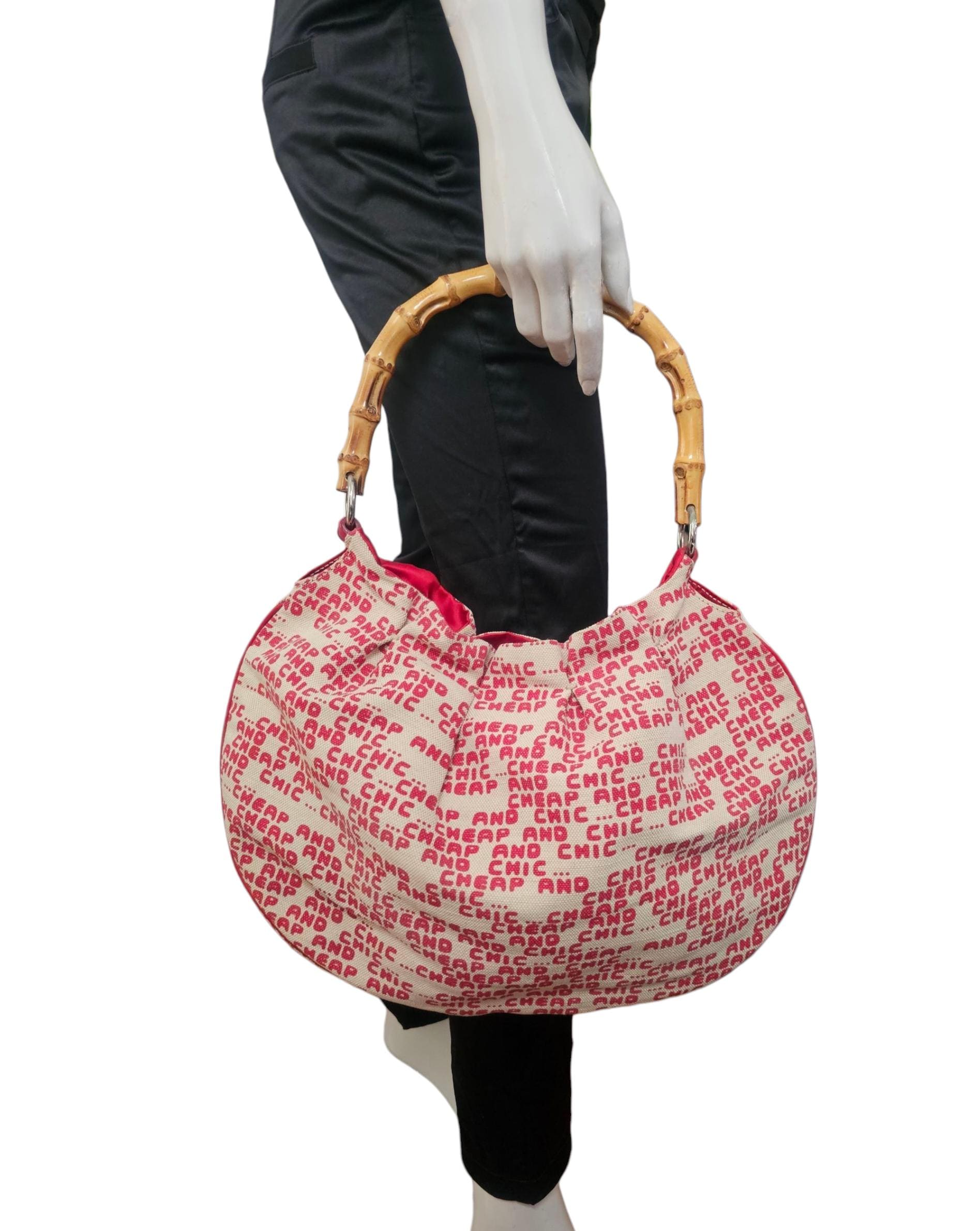 Y2K Moschino Heart Print Canvas Shoulder Bag With Bamboo Handle - Etsy