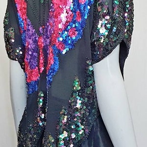Vtg 70s Disco Era Butterfly Sheer Silk Drape Blouse W Aurora - Etsy ...