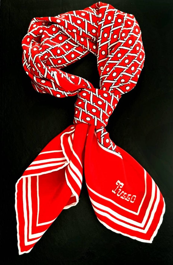 Vtg 60s Norma Tullo Fire Engine Red, White & Blac… - image 2