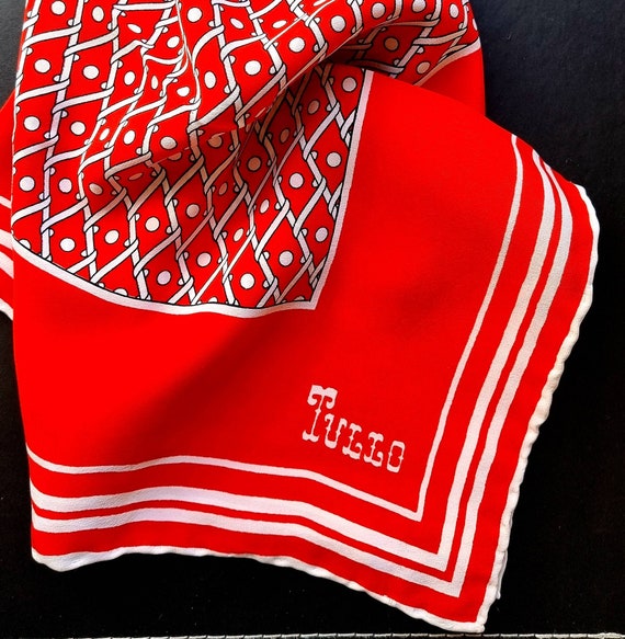 Vtg 60s Norma Tullo Fire Engine Red, White & Blac… - image 1