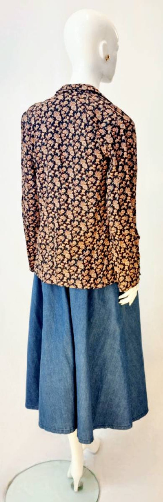 Vtg 70s Sally Browne Indian Cotton Block Print Pa… - image 3