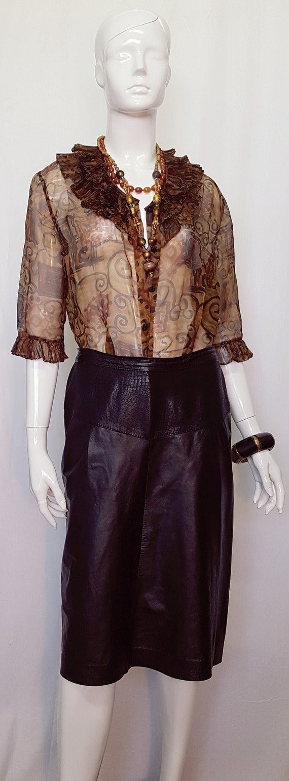 Vtg 60s YSL SAINT LAURENT Rive Gauche Ruffled Plea