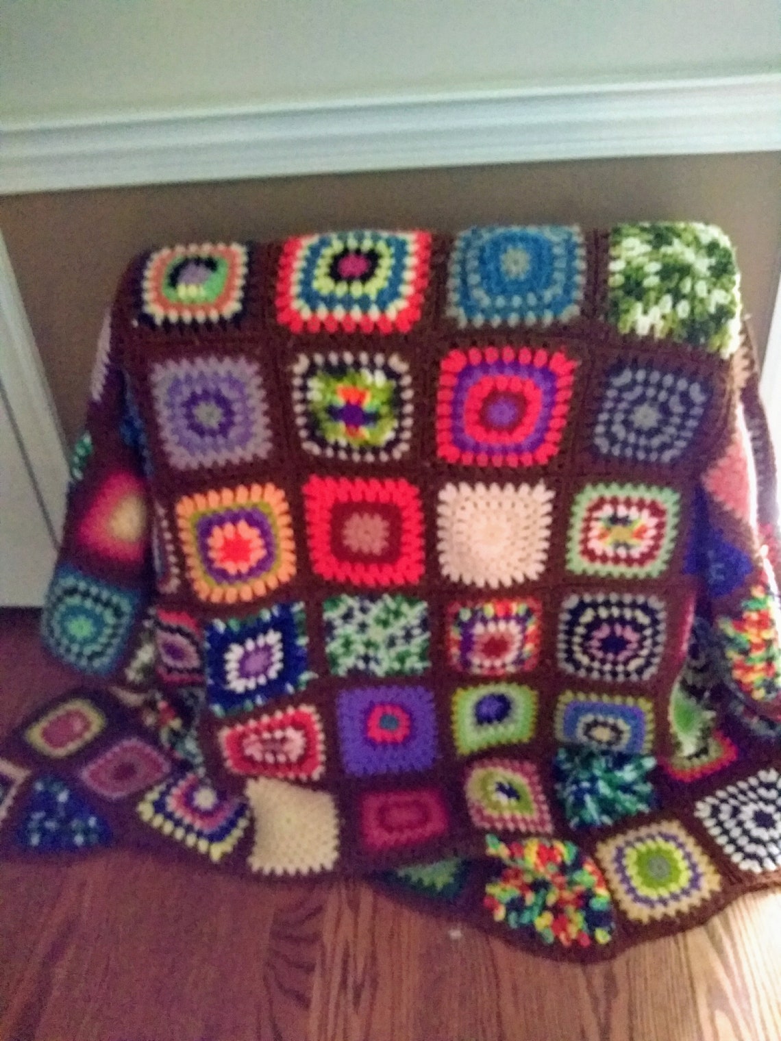 Vintage 1970's Afghan Blanket Etsy