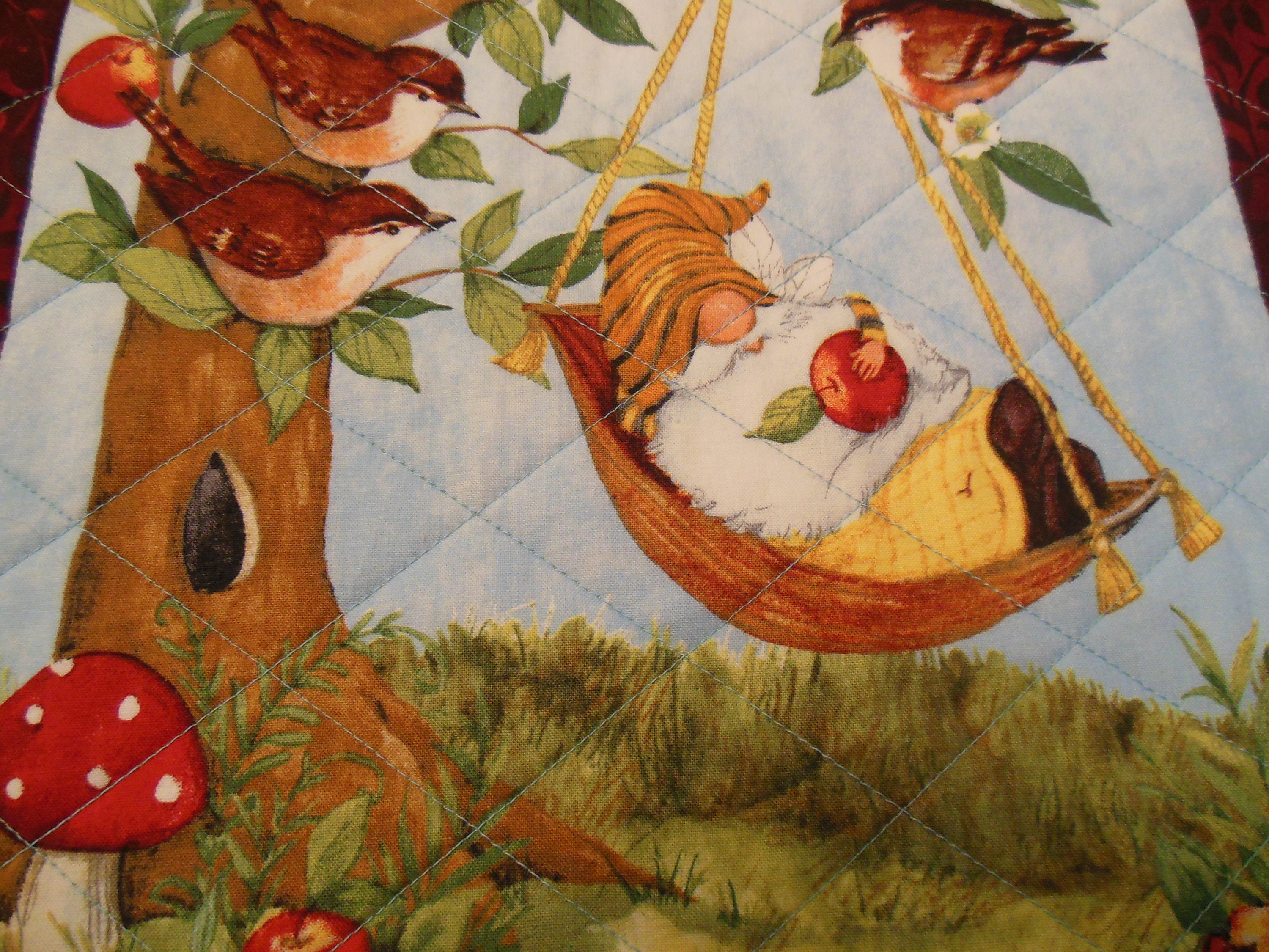 Quilted Gnome Placemats. Set of 4. Etsy