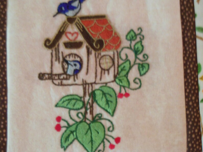 Birdhouse With Bluebirds Wall Hanging Etsy