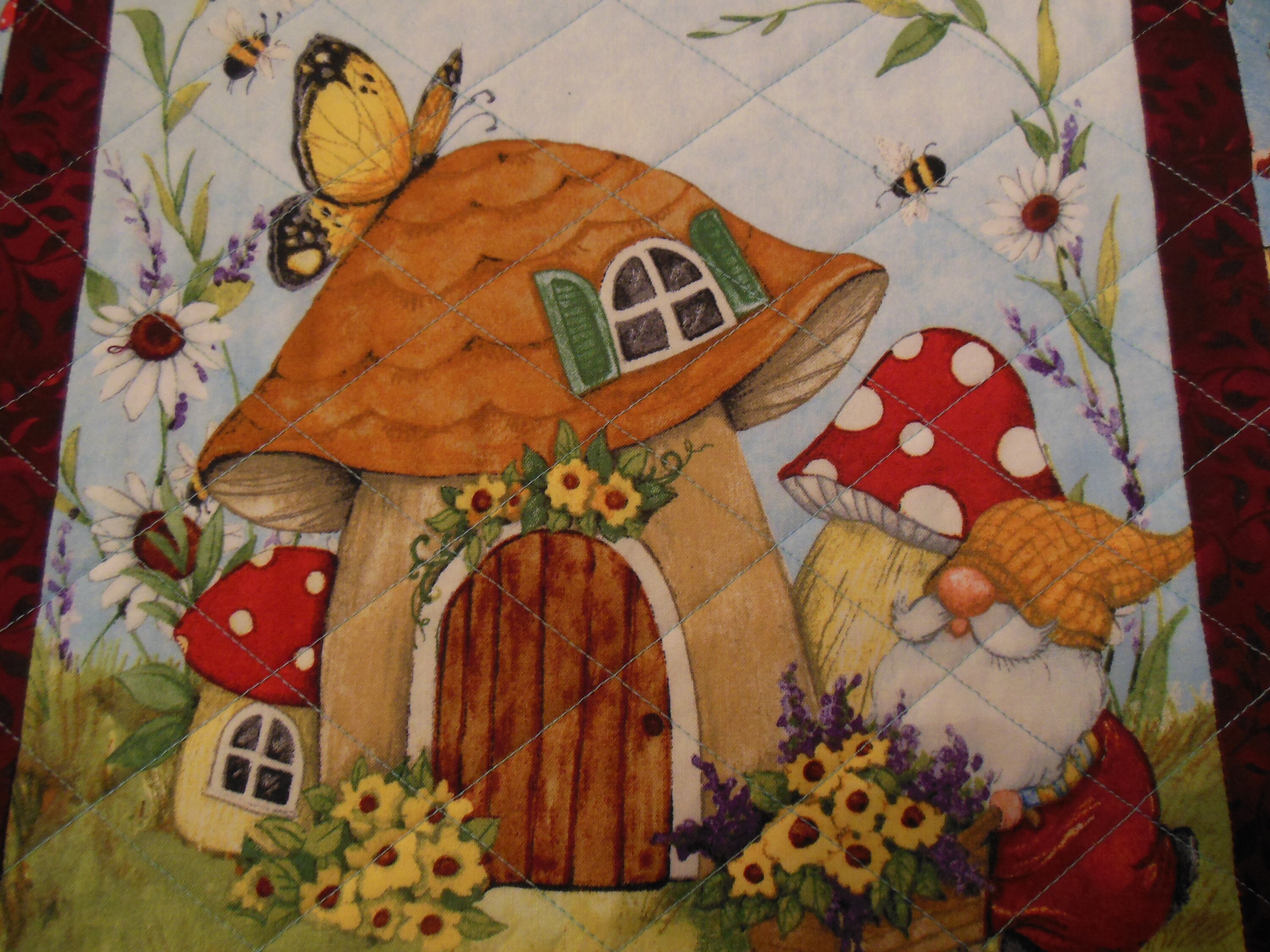 Quilted Gnome Placemats. Set of 4. Etsy