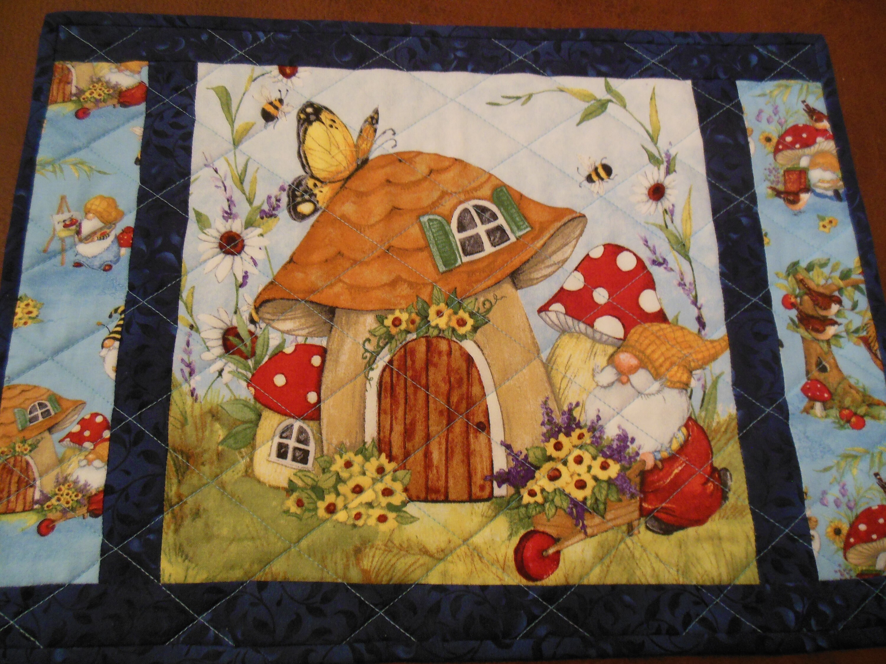 Quilted Gnome Placemats. Set of 4. Etsy