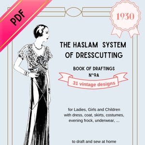 Sewing pattern book, Vintage sewing patterns, Haslam System of Dresscutting no 9A