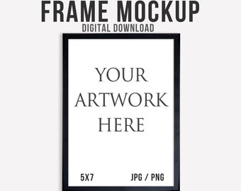 Simple Black Frame Mockup - Stock photo frame - Instant Digital Download - JPG & PNG - Commercial Use