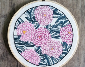 Floral foliage  (hand embroidery. hoop art. home decor)