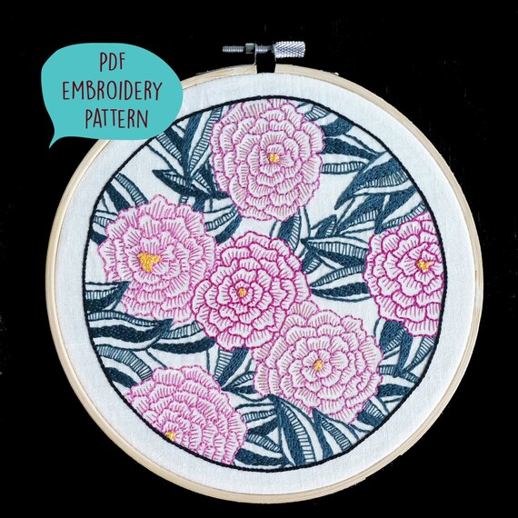 PDF Embroidery Pattern for Floral Foliage by Galemofre Etsy