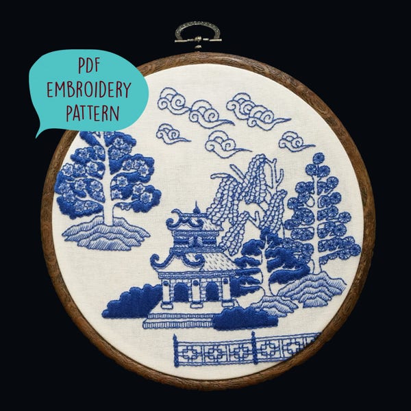 Chinoiserie Embroidery Design - Etsy