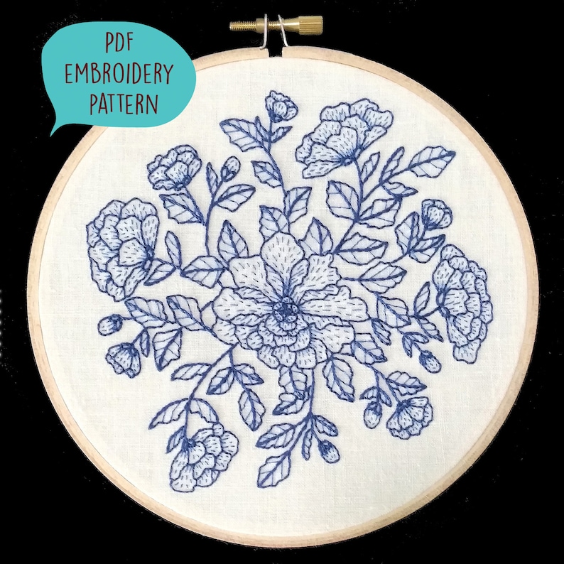 PDF Embroidery Pattern for Floral by Galemofre - Etsy