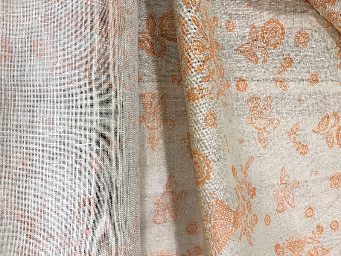 Fine linen fabric Tracery sheer linen fabric by the yard Etsy