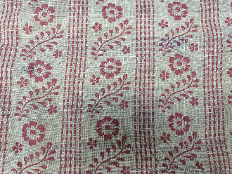 Fine linen fabric Floral sheer linen fabric by the yard Etsy