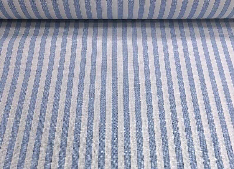 Blue stripe linen fabric cotton linen fabric cotton linen Etsy