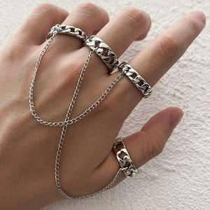 Braided bohemian vintage set of four rings stainless steel  Two pieces