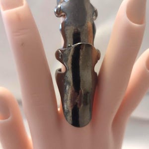 Punk Ring Rock Scroll Joint Armor Knuckle Metal Full Finger Claw Ring  Now available  in charcoal gray.