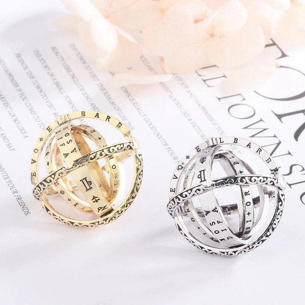 Unisex Astronomy Belleper Openable Rotate Sphere Cosmic  Ring Men and Women  Helps with Anxiety and Depression