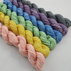 Dusty Rainbow Superwash Merino Mini Set