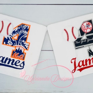 Personalized Embroidered Baseball Birthday T-shirt/New York Baseball Team Birthday Shirts/Customized Baseball Birthday Shirts