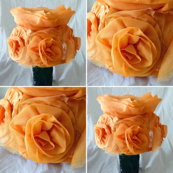 1960s Flower Power Orange Mod Hat