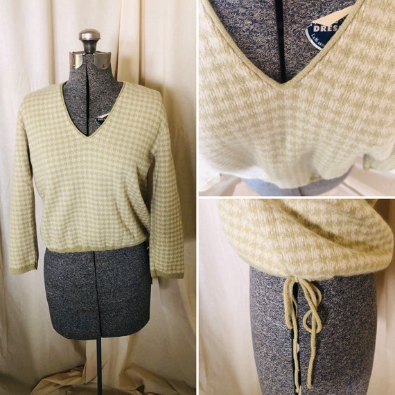 1950s Secretary by Day Houndstooth Sweater