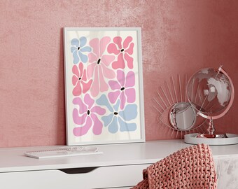 Abstracte funky Boho botanische bloemenprint