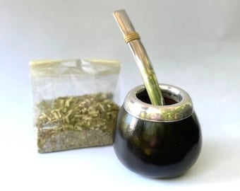 Set Yerba Mate / Zucca con Bombilla e Yerba Mate / Importato dall'Argentina / Set Yerba autentico