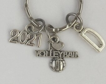 Volleyball keyring, volleyball lover gift for him or her, beach volleyball gift, hobby keyring, sport gift, volleyball coach team or player