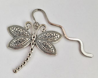 Dragonfly bookmark, marcasite style bookmark, large dragonfly accessory, book lover gift, insect bookmark, stocking filler gift, bookworm