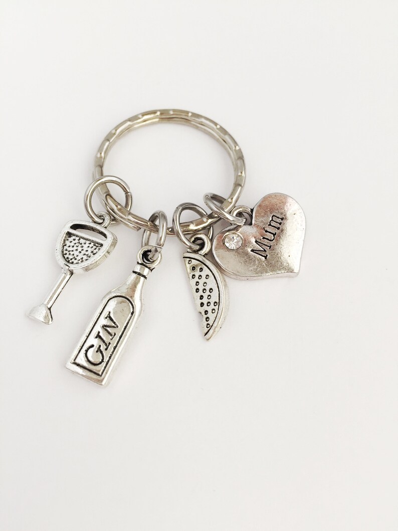 Gin Bottle Lemon and Glass Keyring Novelty Alcohol Keyring Etsy Denmark