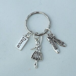 Ballet dancer keyring gift, ballet dance teacher gift, custom initial keyring, ballet dancer keychain, ballet slippers, dancer gift