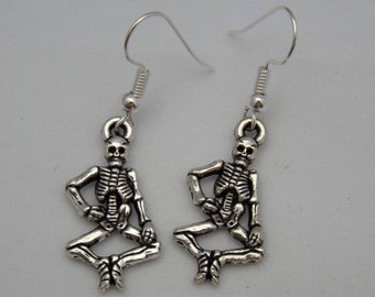 Skeleton earrings, Doctor / Medical Student student graduation gift, Halloween / Day of the dead earrings gift, sterling silver earrings