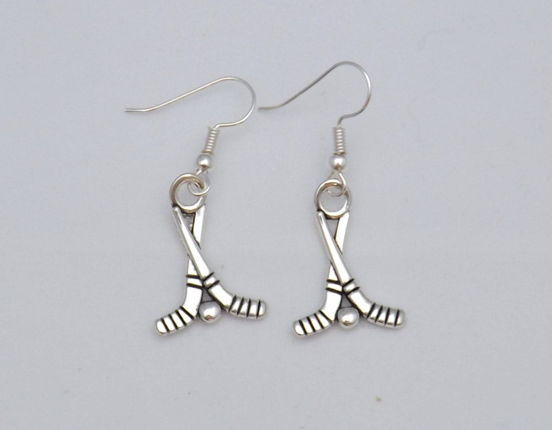 Ice Hockey Stick Earrings, Hockey Jewelry, Sports Jewelry, Hockey Mom