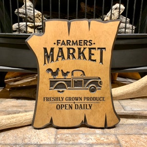 Farmers Market Rustic Log