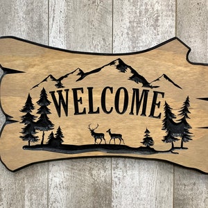 Welcome Log Elk Cut File