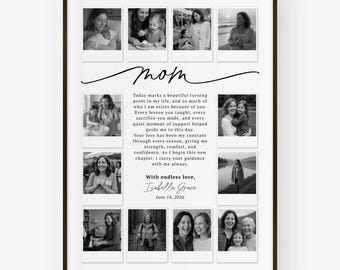Cadeau moeder van de bruid, aangepaste fotocollage fotolijst bruiloft sjabloon, cadeau van dochter, huwelijkscadeau voor moeder, afdrukbare sjabloon