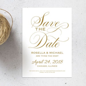 Gold Save the Date Template, Save the Date Cards, Save the Date Printable, Rustic Save The Date, Wedding Template, PDF Template, WPC_638 image 2