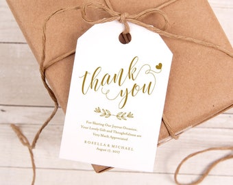 Gold Thank You Tag, Gift Tags, Wedding Thank You Tags, Wedding Favor, Thank You Printable, Favor Tag, DiY Kraft Printable tags, WPC_980