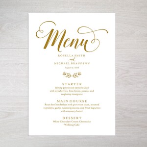 Gold Wedding Menu Template Wedding Dinner Menu Rustic - Etsy