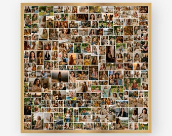 Large 200 Photo Collage Canva Template, Editable Grid Design, Minimalist Wall Display, Personalized Digital Poster for Home Décor