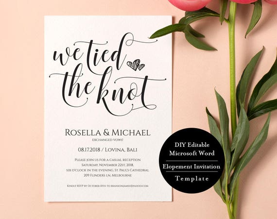 eloped invitation template just