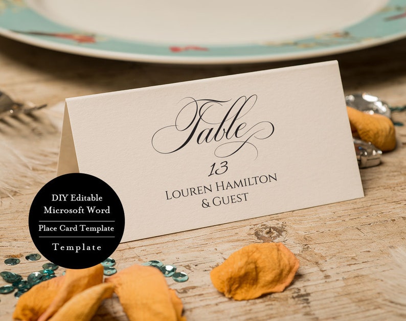 Wedding Place Cards Template Editable Place Cards Diy Etsy