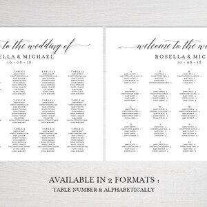 Wedding Seating Chart Printable Seating Chart Seating Chart - Etsy