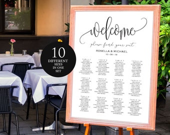 Wedding Seating Chart Template, Seating Chart Table Number, Seating Plan Template, Seating Chart Download, Find Your Seat Wedding Sign