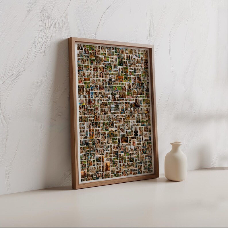 400 Photo Collage Poster, Portrait Design, Editable Grid Design, Memory ...